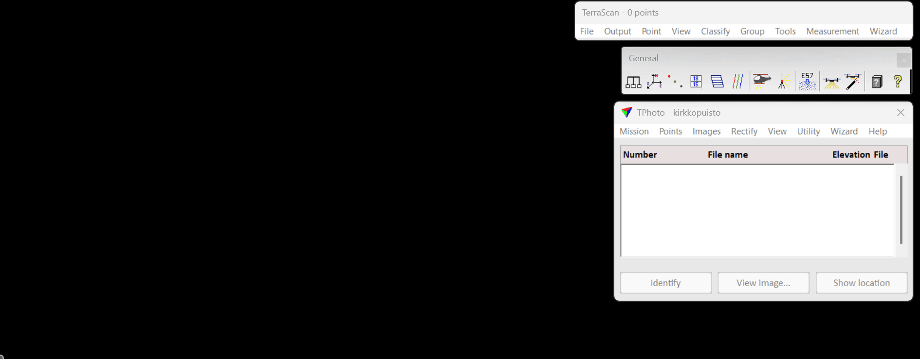 Screen recording of E57 LiDAR file being imported in TerraScan